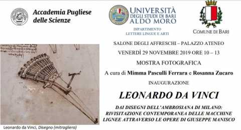 Bari, Ateneo: in mostra ''LeonardodaVinci.Daidisegni dell'Ambrosiana di Milano''